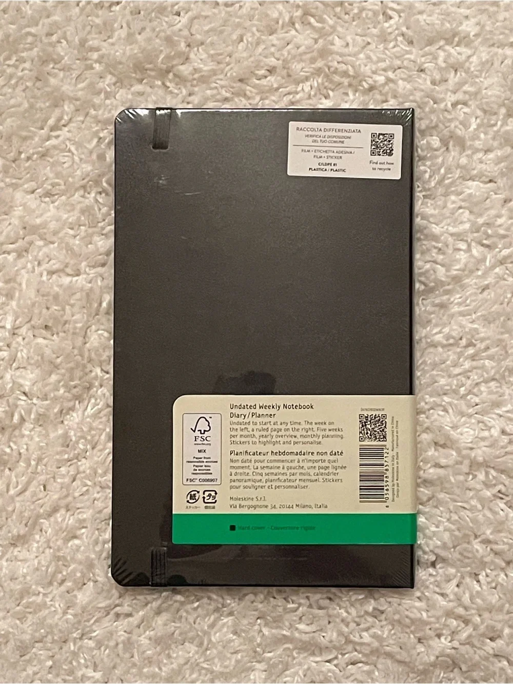 Moleskine Weekly Undated Planner Black Hardcover 5